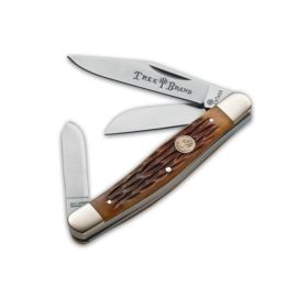 Jigged Brown Bone Lg Stockman