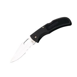 4-1/2 Black 1 Hand Opener Serrated Blk