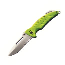 XR-1 Safety Green Rescue Folder Serrated