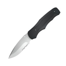 4-3/8 Blk Zytel Drop Point Folder Serr.