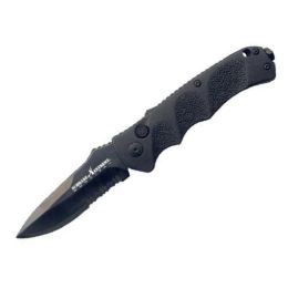 Black Drop Point 40% Serrated 4116 Steel