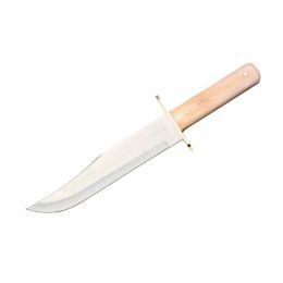 White Smooth Bone Bowie W/Leather Sheath