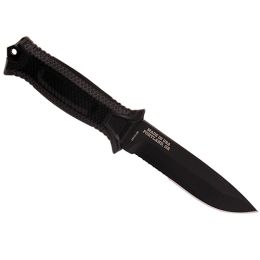 StrongArm Fixed Blade Knife, Black, Serr.