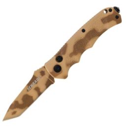 Push Button Lock Folding Knife Tanto Bla