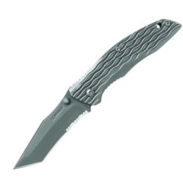 Partially Serrated Tanto Blade Titanium